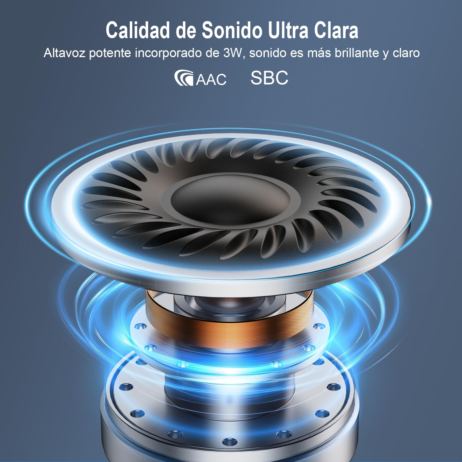 1Mii Manos Libres para Coche Bluetooth 5.3 con Siri y Google Assistant, Kit de Altavoz de 3W Inalámbrico para Llamadas, GPS, Conexión Dual Automática