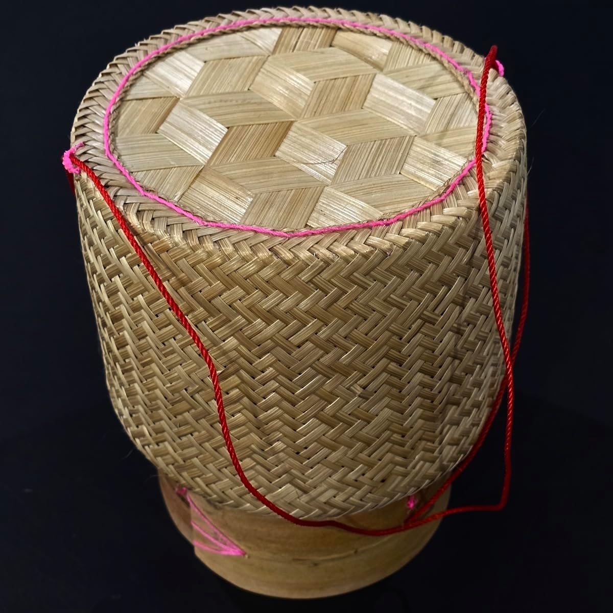 Premium Thai Bamboo Sticky Rice Basket | Handwoven Natural Rice Container 6.5" | Handmade in Thailand | Traditional Sticky Rice Holder for Serving or Decor