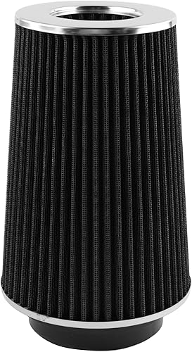 Miniatura 7 de AUTOKAY Filtro de aire universal de abrazadera, redondo, cónico, lavable, de 3 pulgadas/3.5 pulgadas/4 pulgadas ID de brida; 10.6 pulgadas (10.591