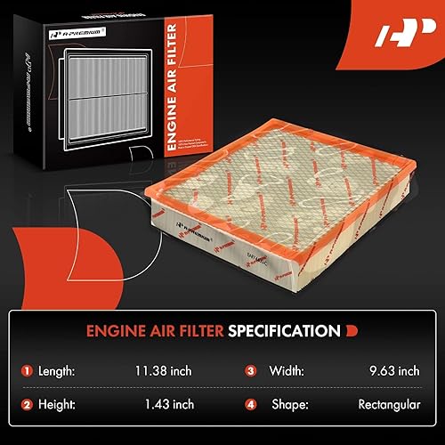 Miniatura 2 de A-Premium Filtro de aire de motor compatible con Nissan Armada, Frontier, NV1500, NV2500, NV3500, Pathfinder, Titan, Xterra y Jeep Grand Cherokee y