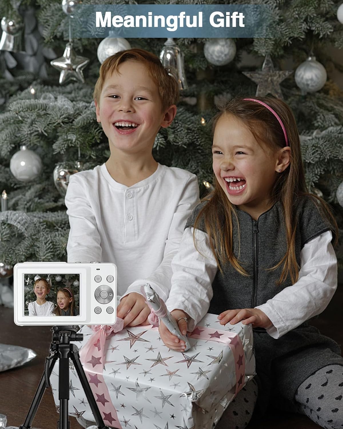 Digital Camera, Kids Camera FHD 1080P Point and Shoot Camera with 16X Zoom Anti Shake, Small Compact Camera for Teen Starter Children Kid Student Girl Boy(Pearl White) image 7 of 7 B0FDPHNFXN