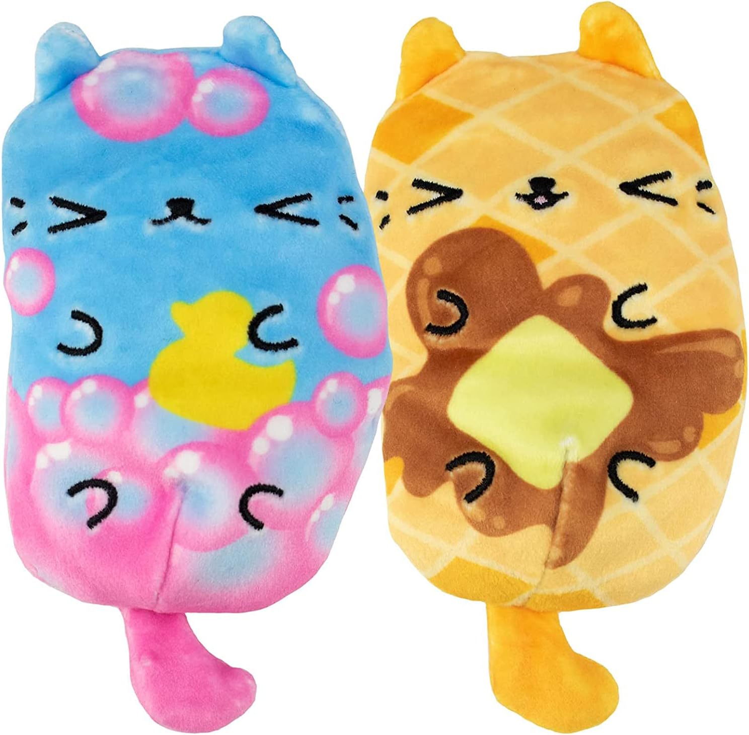 Cats vs Pickles - Bubbles & Waffles - 2-Pack - 4" Cute Cuddly Collectible Bean Plush Toy - Collect These as Desk Pets, Fidget Toys, or Sensory Toys! Great Gift for Kids, Boys, and Girls!