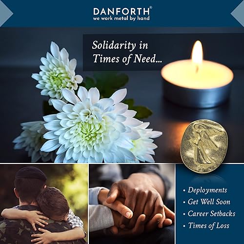 Miniatura 4 de DANFORTH Dijes de ángel de bolsillo chapados en oro, hechos a mano en Estados Unidos, mini fichas de ángel de la guarda, monedas de bolsillo hechas