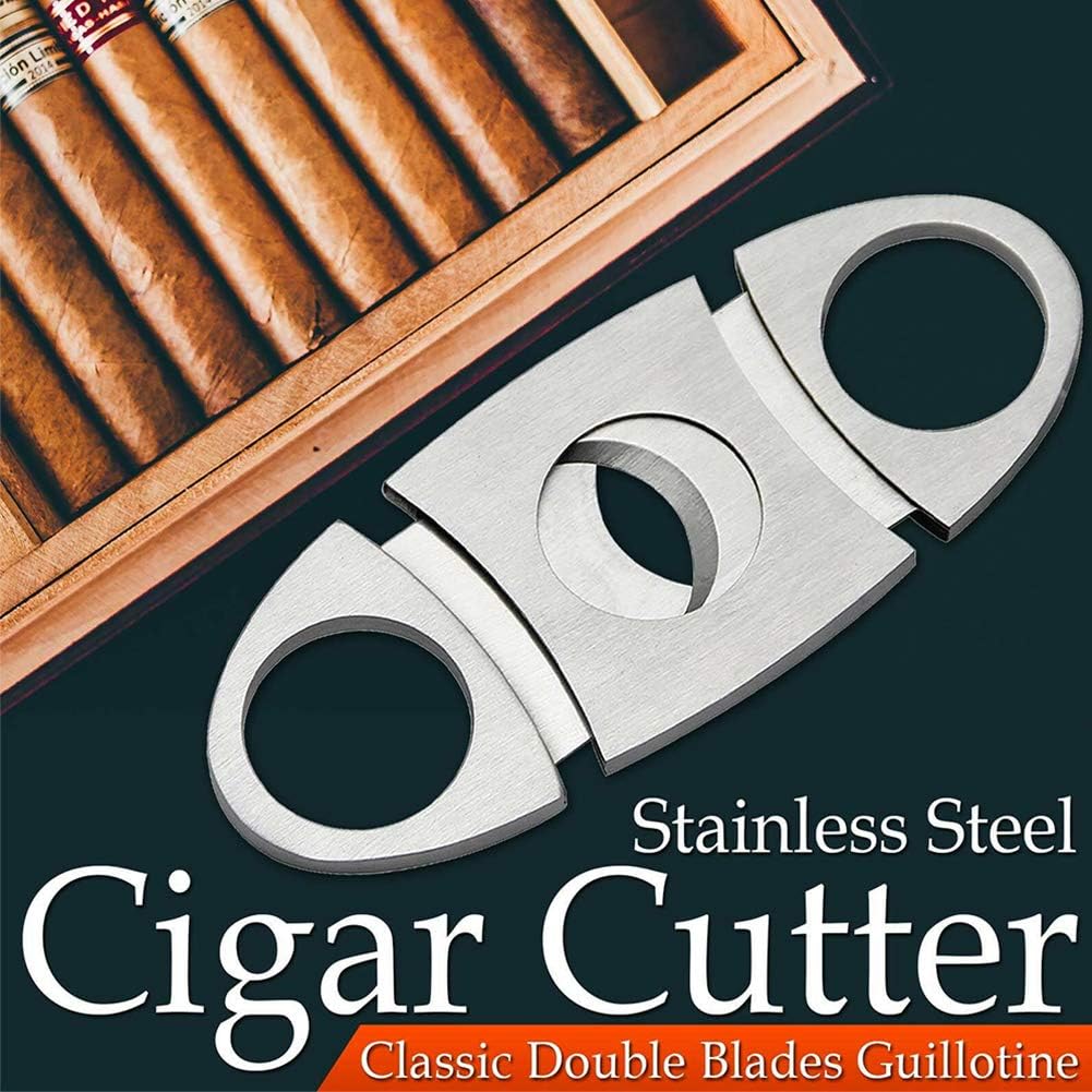 Cigar Cutter Guillotine Stainless Steel Double Cut Blade Cigar Cutter