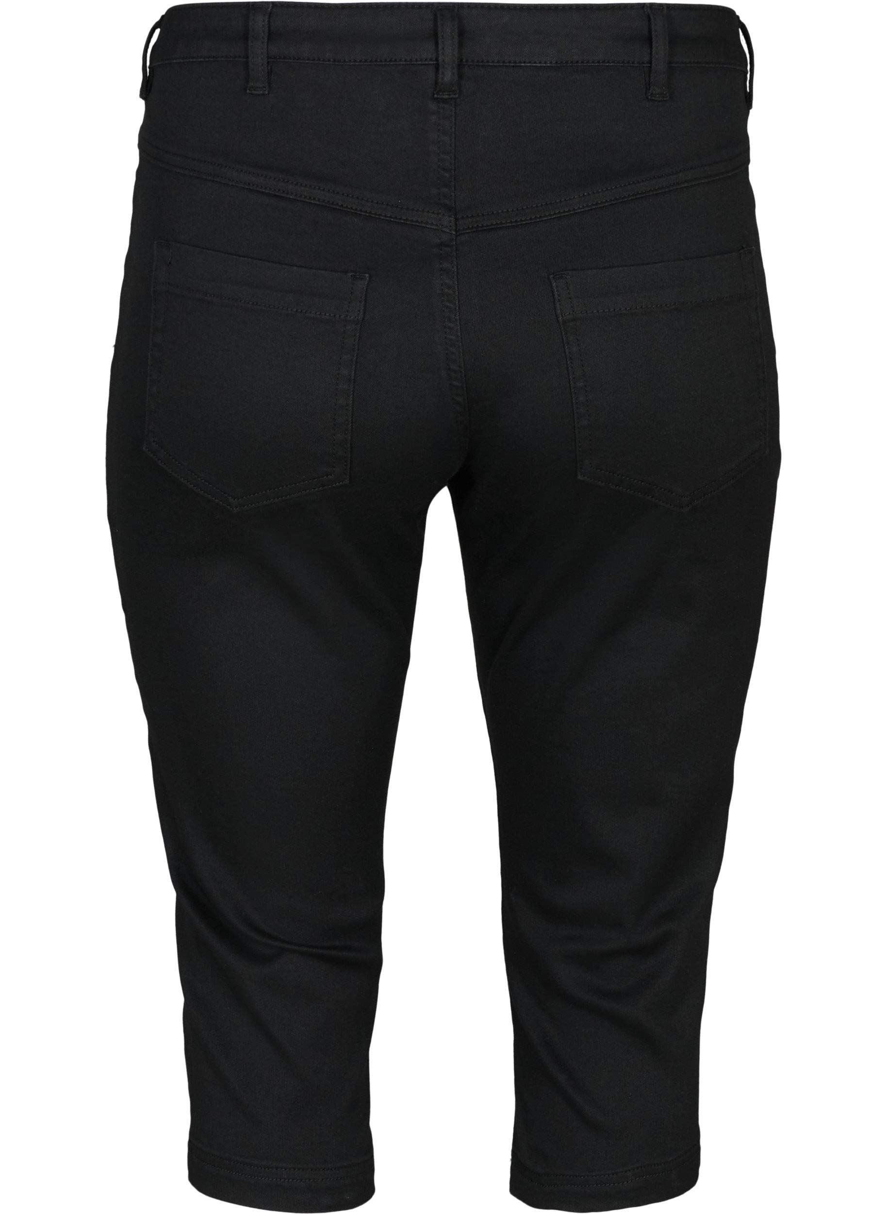 Zizzi Amy - Jeans Capri da donna, taglie grandi, jeans a 3/4, pantaloni capri con vestibilità aderente e vita alta, alla moda per l'estate, in comodo misto cotone elasticizzato