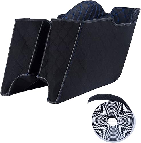 Moto Onfire Saddlebags Liners - Kit de alfombras para alforjas duras Harley Touring 2014+, color azul, 4.5 bolsas estiradas