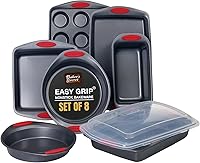 Vista 8 de Baker's Secret Juego de utensilios para hornear – Juego de 5 moldes para hornear con agarre – Juego de bandejas para hornear para horno