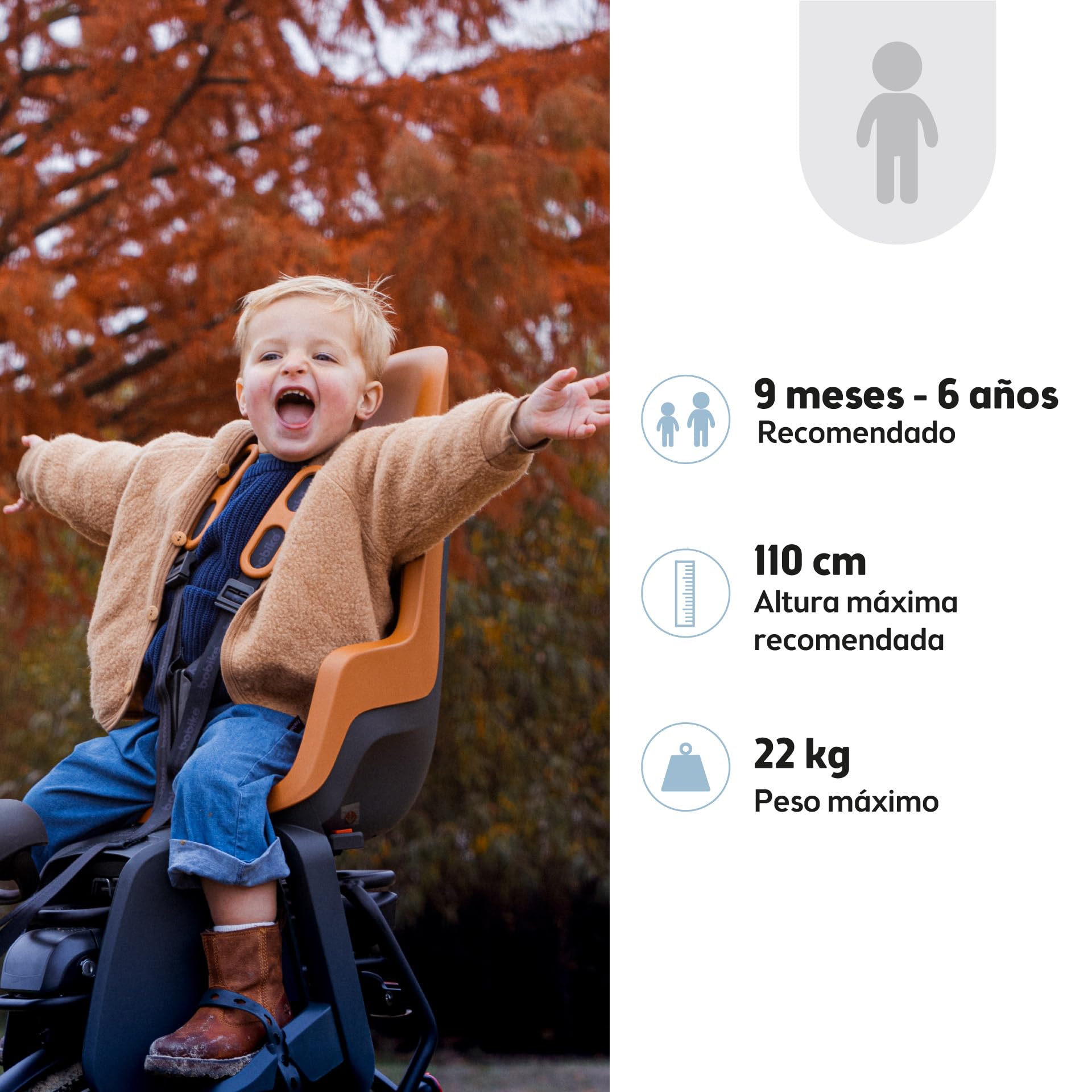 BOBIKE 8012200019 - Silla Bicicleta Trasera One Maxi 1P&E-BD para Portaequipajes y Cuadro – Versátil con Opciones de Montaje Dual, para niños de 9 Meses a 6 años, hasta 22 kg, Marrón Chocolate
