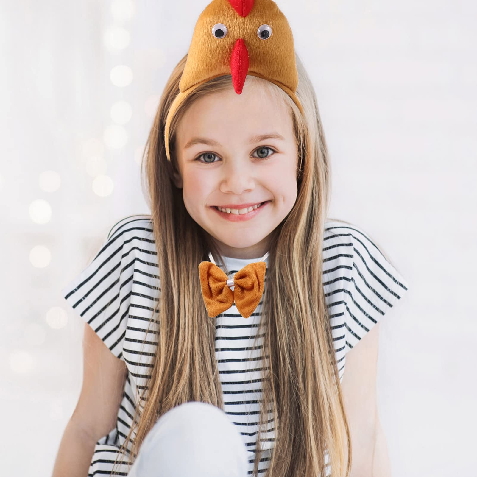 VALICLUD Easter Chicken Costume Set, 3D Easter Chicken Fancy Dress, Chicken Headband, Bow Tie, Tail, Adorable Design - Image 3