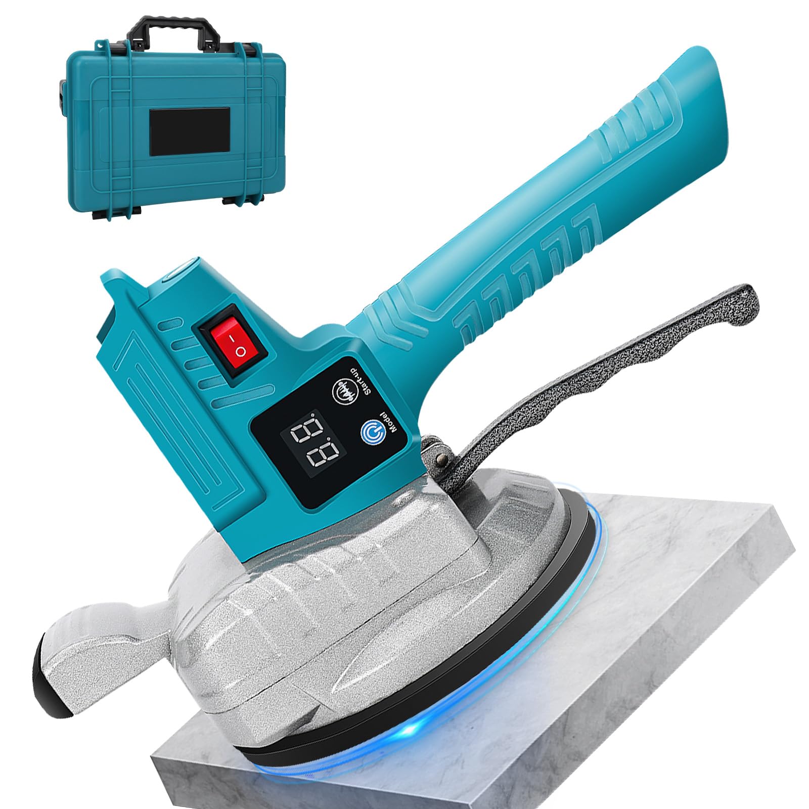 Dispositivo di vibrazione per piastrelle Maki-ta18V, macchina vibrante per piastrelle, 6 livelli di velocità regolabile, ventosa da 15,5 cm, capacità 100 kg, adatto per 47 x 47 pollici e sotto