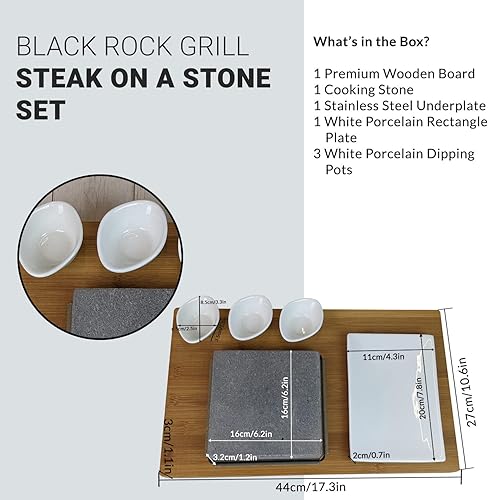 Miniatura 2 de Black Rock Grill Steak On The Stone - Juego de piedra de cocina de lava para parrilla Hot Rock (un juego estándar)