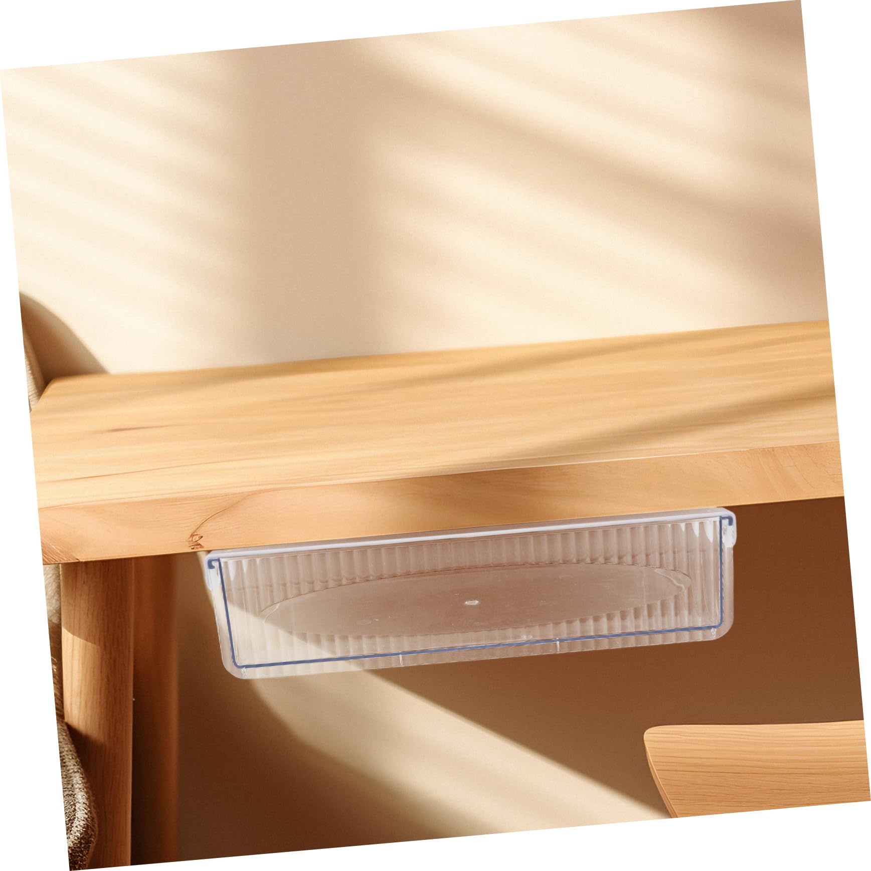 Organizer da Scrivania Sotto Tavolo Cassetto Nascosto Bianco | Plastica Resistente All'usura, Grande Capacità per Cosmetici, Adesiva per Mobili senza Foratura