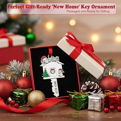 Vista 7 de Adorno de Navidad con llave para el hogar, regalo de inauguración de la casa 2022, nuevo regalo para recién casados, primer recuerdo de casa nueva