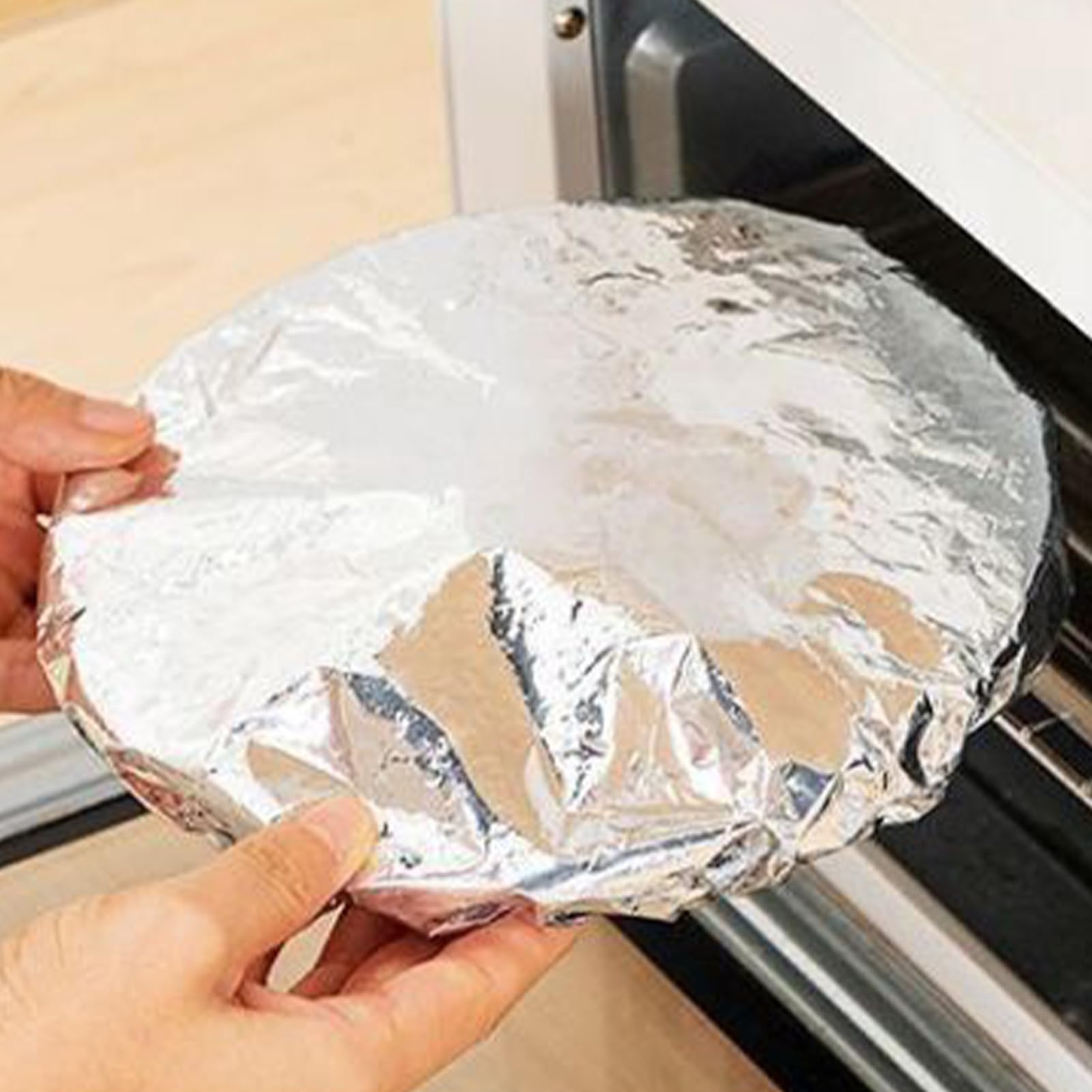 Foil Wrap - Coperture in alluminio riutilizzabili da 50 pezzi, coperture per isolanti elastiche, fogli di stoccaggio di alimenti | Sigillante termico per contenitori da cucina contenitori per verdure
