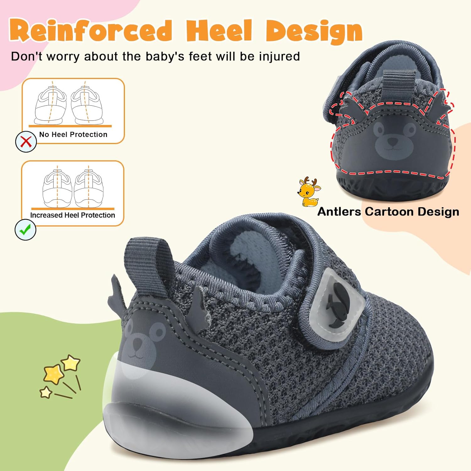 FEETCITY Baby Walking Shoes Barefoot Baby Shoes Infant Sneakers Newborn Crib Shoe Lightweight Flexible Slip On Shoe - Image 4