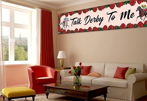 Miniatura 3 de Cartel con texto en inglés "Talk Derby To Me" - Cartel de decoración de jardín para patio delantero y jardín