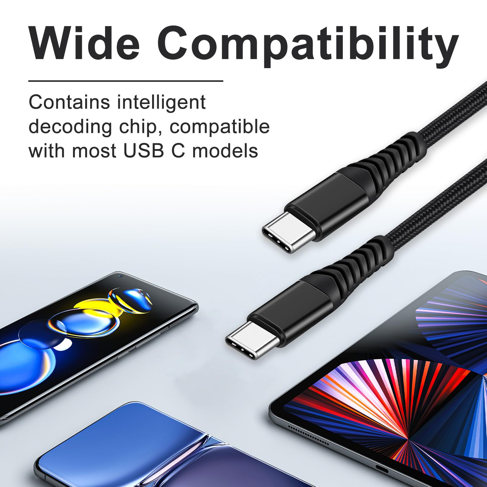 ZKAPOR Cavo USB C a USB C Corto 30CM, Cavo USB Type-C 90 Gradi 60W Ricarica Rapida Type-C a USB-C Compatible con iPhone 15/15 Pro Max, Samsung Galaxy S23, Pad Pro, Air