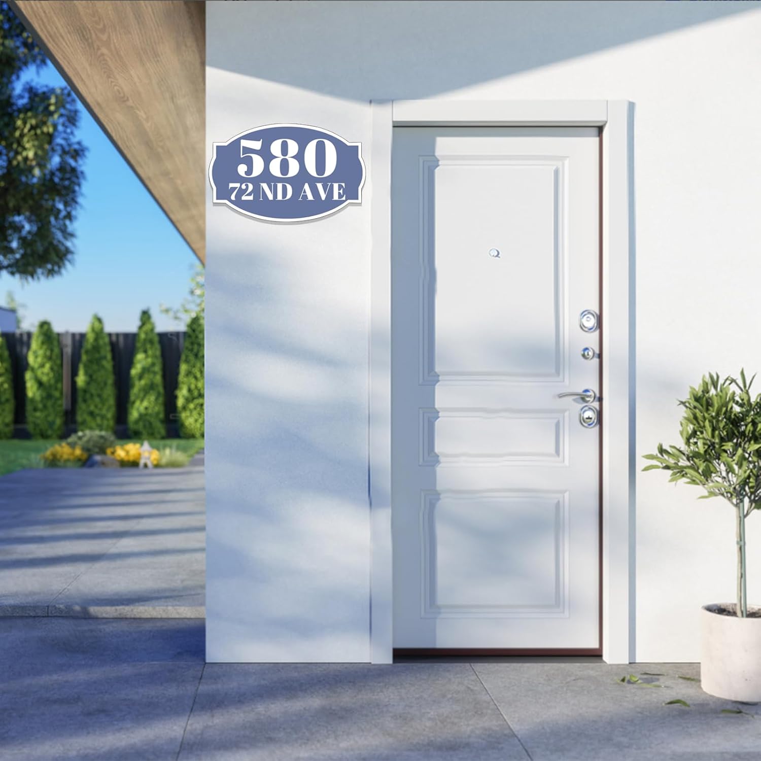 Custom Address Sign for House，Aluminum House Number Plaque Horizontal Address Sign Personalized Reflective House Numbers for Mailbox，Suitable for Mailbox, Driveway, Outdoor