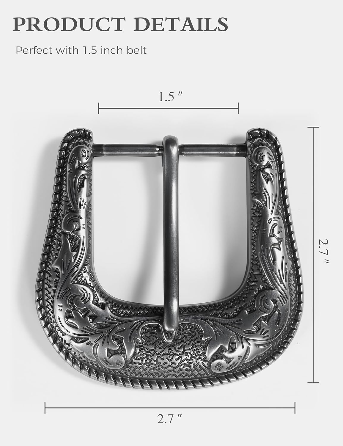 Western Belt Buckle for Men & Women - 1.5" Replacement Cowboy Buckle for Leather Belts - Image 6