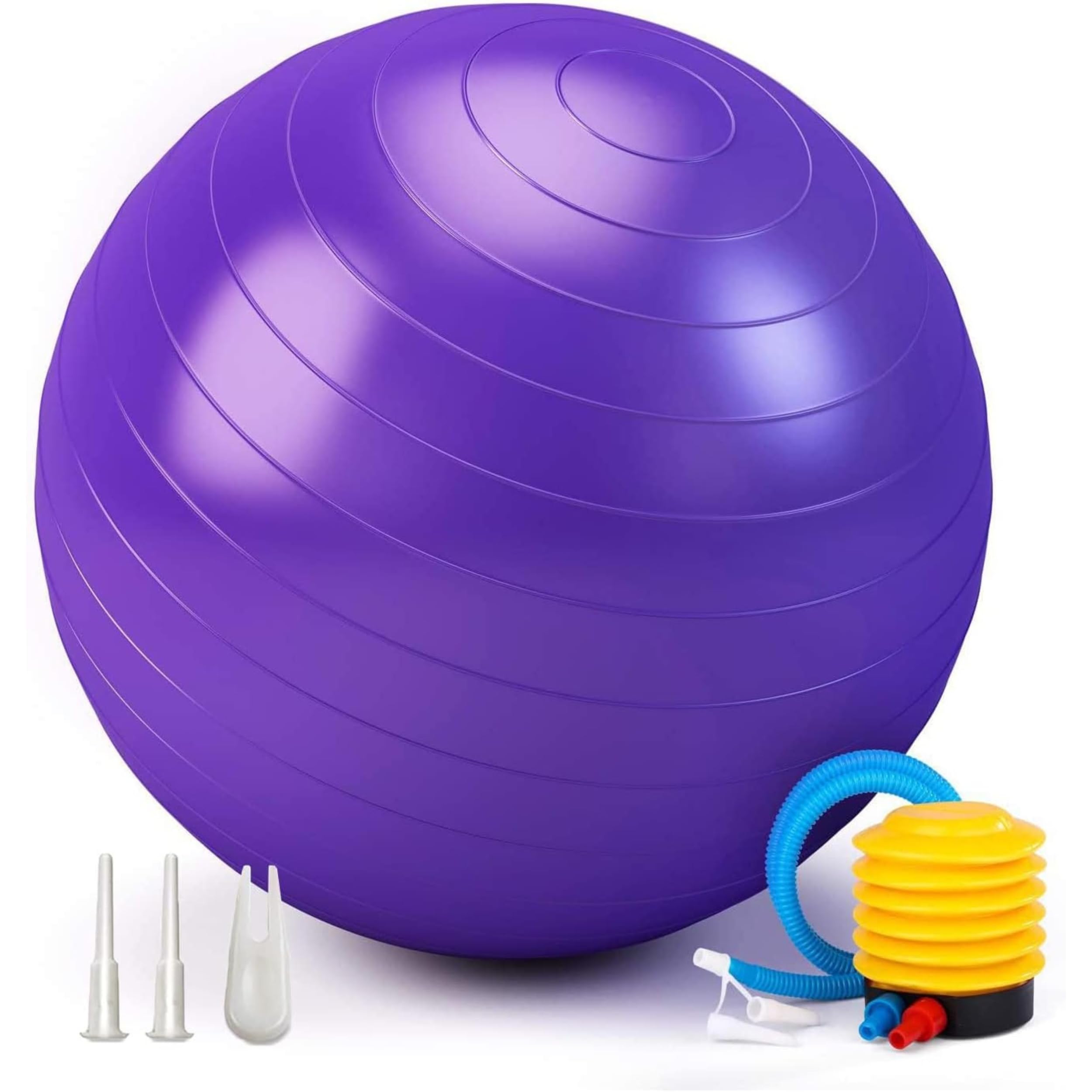 Exercise Ball 65cm 55cm 75cm, Anti-Burst Extra Thick Birthing Pregnancy Ball with Pump, Fitness Yoga Gym Balls for Adults, Exercise Balls for Labour, Stability, Pilates, Balance, Home Workout (Purple)