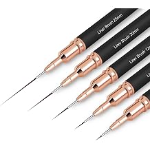 Nail Art Brush 5 Pieces Nail Art Liner Brush Painting Art Design Brush Set Nail Dotting Drawing Tool for Long Lines Thin Details Fine Drawing in Sizes 6/9/12/15/18mm Black
