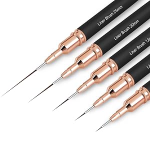 Metallic Nail Art Brushes 5Pcs Nail Art Liner Brushes Painting Art Design Brush Set Nail Dotting Drawing Tool