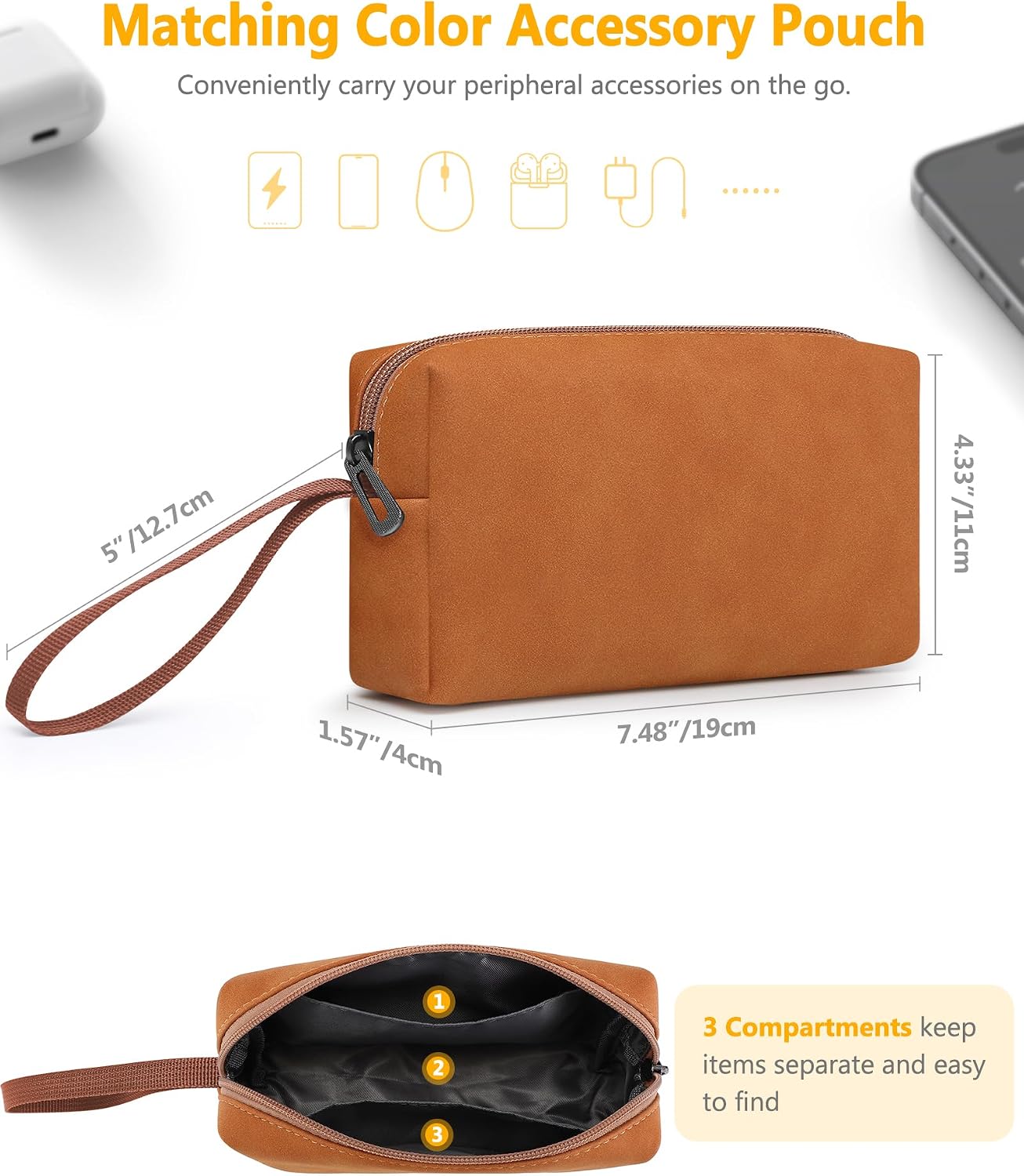 HYZUO 13.3-14 Inch Laptop Case Sleeve with Stand for MacBook,Brown image 5