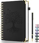 Smarpau Notebook A5, 240 Pages Wirebound Spiral Notebooks, 100gsm Thick Paper, PU Leather Journals for Women Men Note Taking School Office - 5.5''*8.3'', Pink