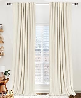 100% Blackout Shield Linen Blackout Curtains for Bedroom 84 Inches Long,...