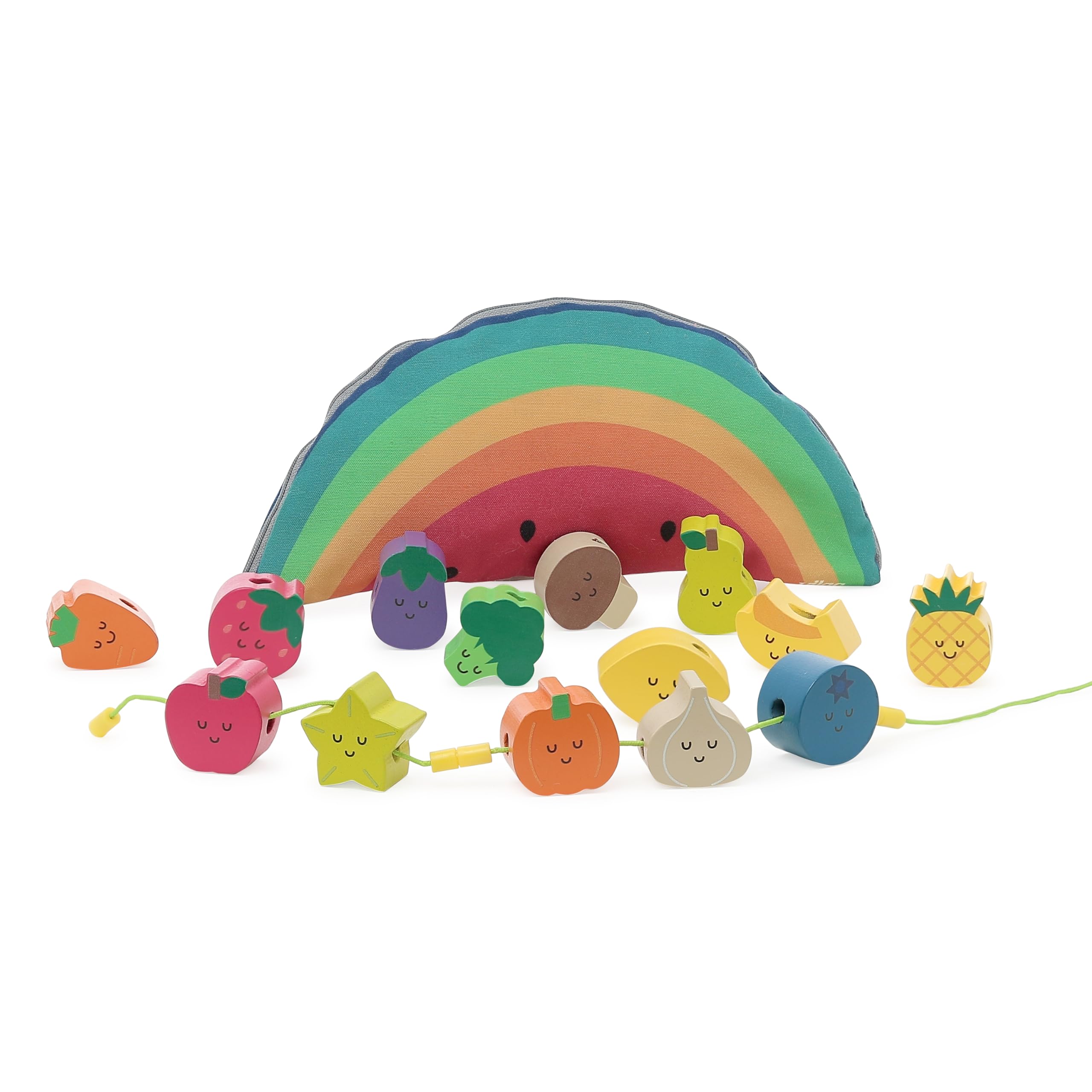 Vilac - Wooden Beads, Tutti Frutti-Andy Westface, 7416, Multicoloured, Baby