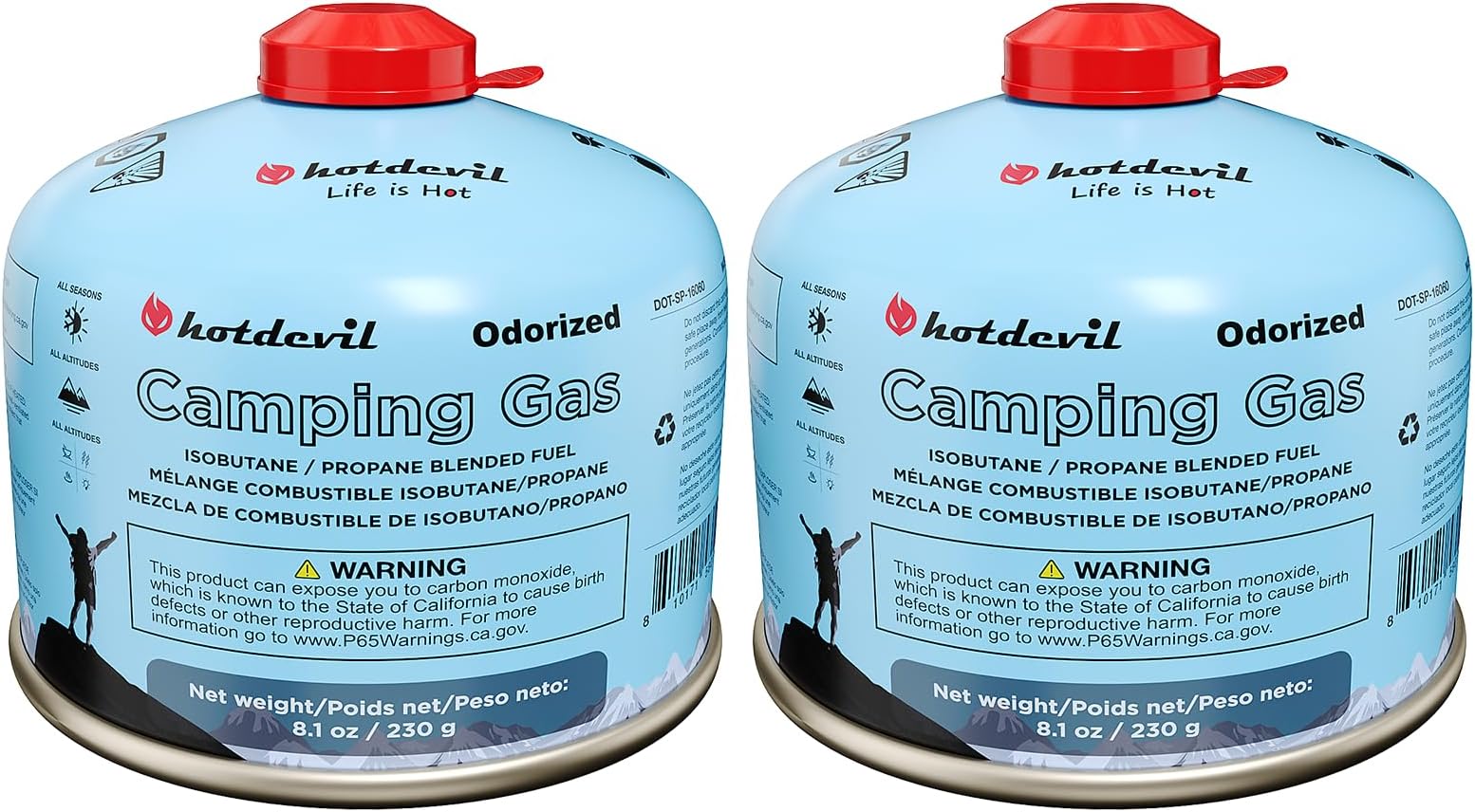 Amazon.com : KOMAN Isobutane Fuel Canister 230 Gram Camping Stove Fuel ...
