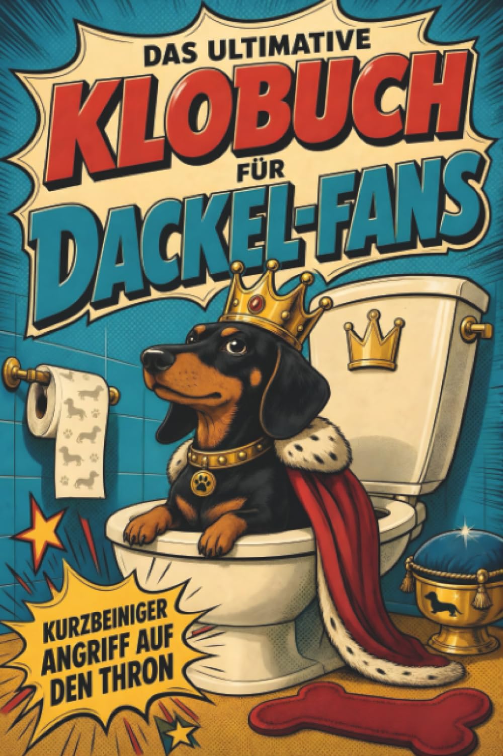 Das ultimative Klobuch für Dackel-Fans: Kurzbeiniger Angriff auf den Thron. Lustiges Geschenk für Fans von Dackeln, Teckeln und Hundeliebe