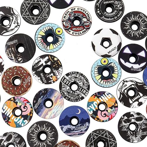 Sanmum 1 1/8 Inch Bicycle Headset Top Cap Cover with Aluminum Bolt MTB Bike Headset Cover Stem (Doughnut) - Thumbnail 3