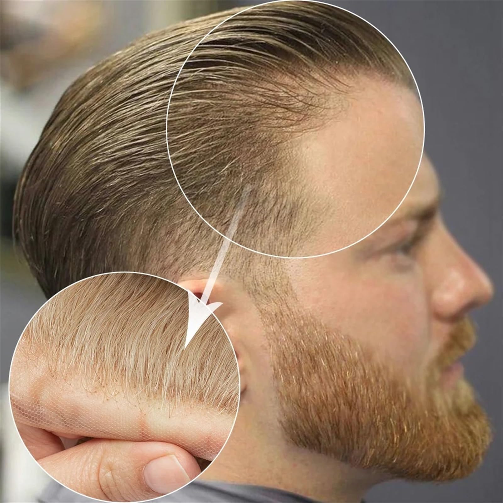 Tupecik męski Koronkowa peruka męska z podstawą PU w ​​kolorze blond ludzkich włosów