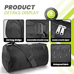 C&F BOGMOST Small Travel Duffel Bag Foldable Waterproof Gym Bag for Gym Beach Swim Bag Men Women Duffle Bag Lightweight Oxford Cloth Sports Bag, A-Black-Small, 15 INCHES, Simple
