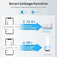 Vista 4 de PHOVOLT Sensor de termómetro higrómetro WiFi para el hogar, sensor de humedad inalámbrico para interiores y exteriores, con alerta de notificación