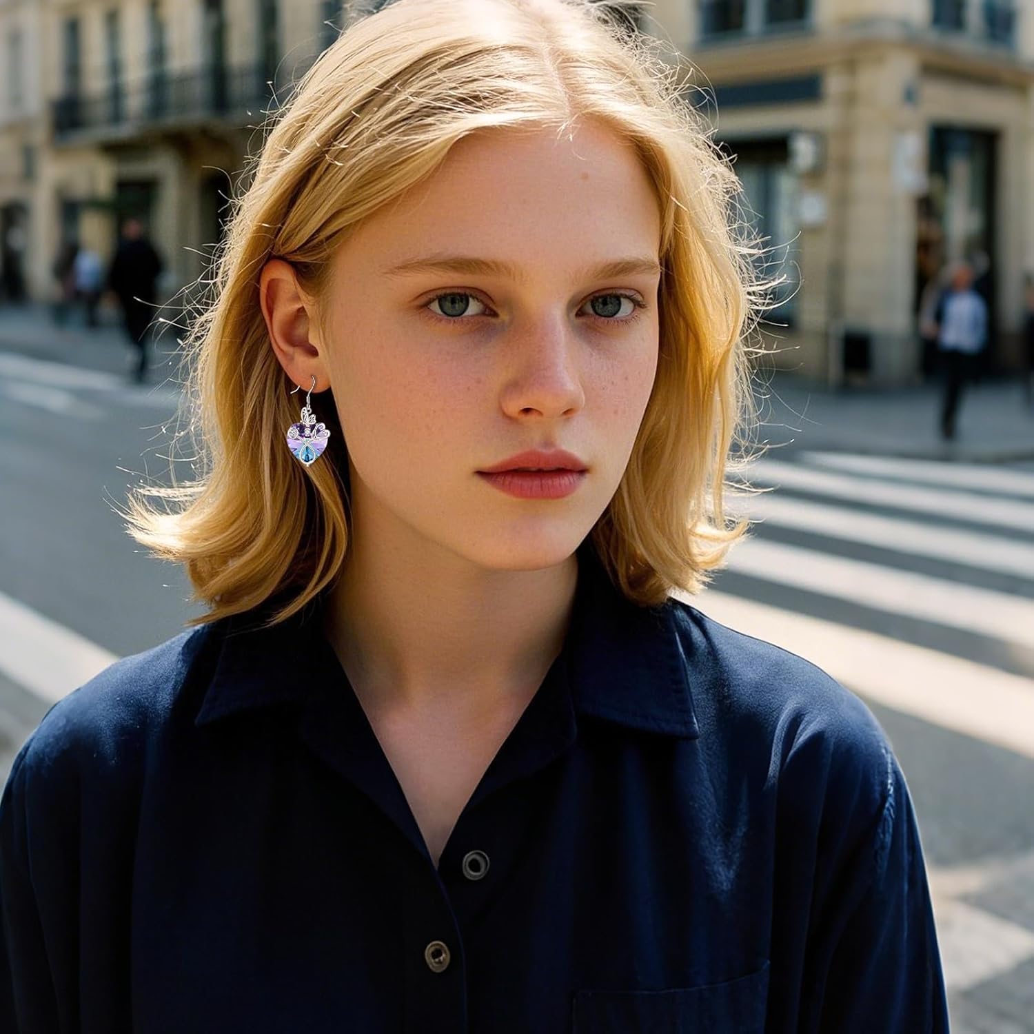 POPKIM Gifts for Nurse Stethoscope Earrings 925 Sterling Silver Heart Crystal Nursing Themed Jewelry Birthday Gifts for Women Doctor Medical Student - Image 3