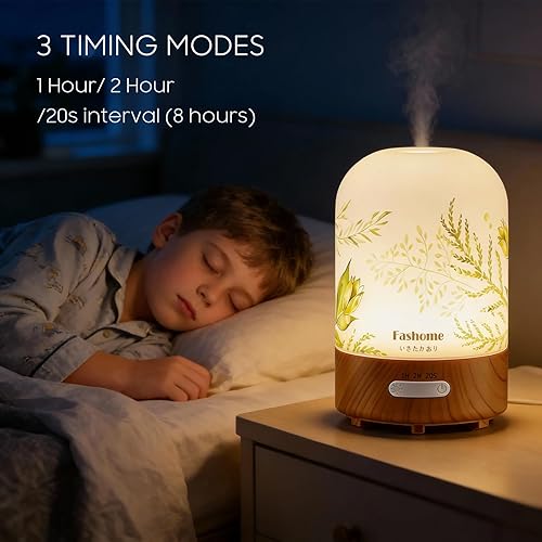 Miniatura 9 de Essential Oil Diffuser Hand Blown Glass, 100ml Small Aromatherapy Diffuser, Auto Shut-Off Function, Ultrasonic Diffusers for Essential Oils, Cool