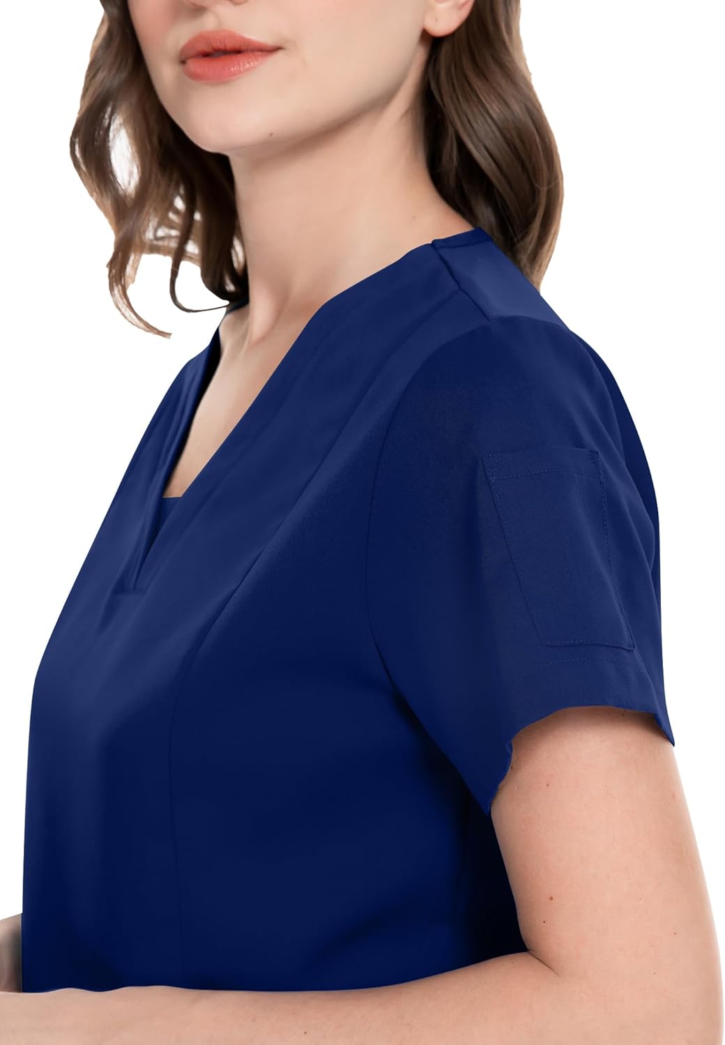 niaahinn Scrub Suit Set for Women Modern V-neck Top & Tapered Leg Jogger Pants with Drawstring Medical Nursing Uniforms Set - Image 3