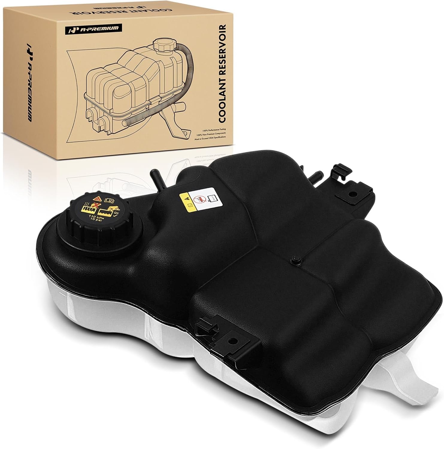 A-Premium Front Pressurized Engine Coolant Reservoir Tank with Cap Compatible with Ford Models - F-250 F-350 F-450 F-550 Super Duty 2003-2007, F-350 2005-2007, Excursion 2003-2005
