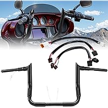 1-1/2 inch Ape Hanger 12 inch Handlebar &amp; Extension Handlebar Wiring Wire（CAN Bus） &amp; Throttle-by-Wire Wire for Harley 2016-2023 Electra Glide/Ultra Classic/Limited &amp; Trike Models, Black