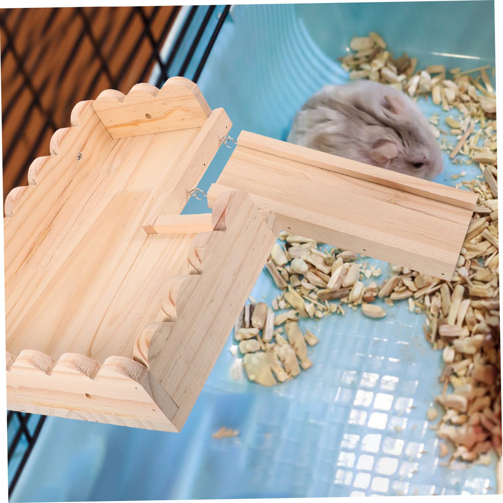 Hamsterplattform aus Massivem Holz Plattformspielzeug für Kleintiere Einfache Montage Leicht zu Verstauen für Chinchilla Ratte