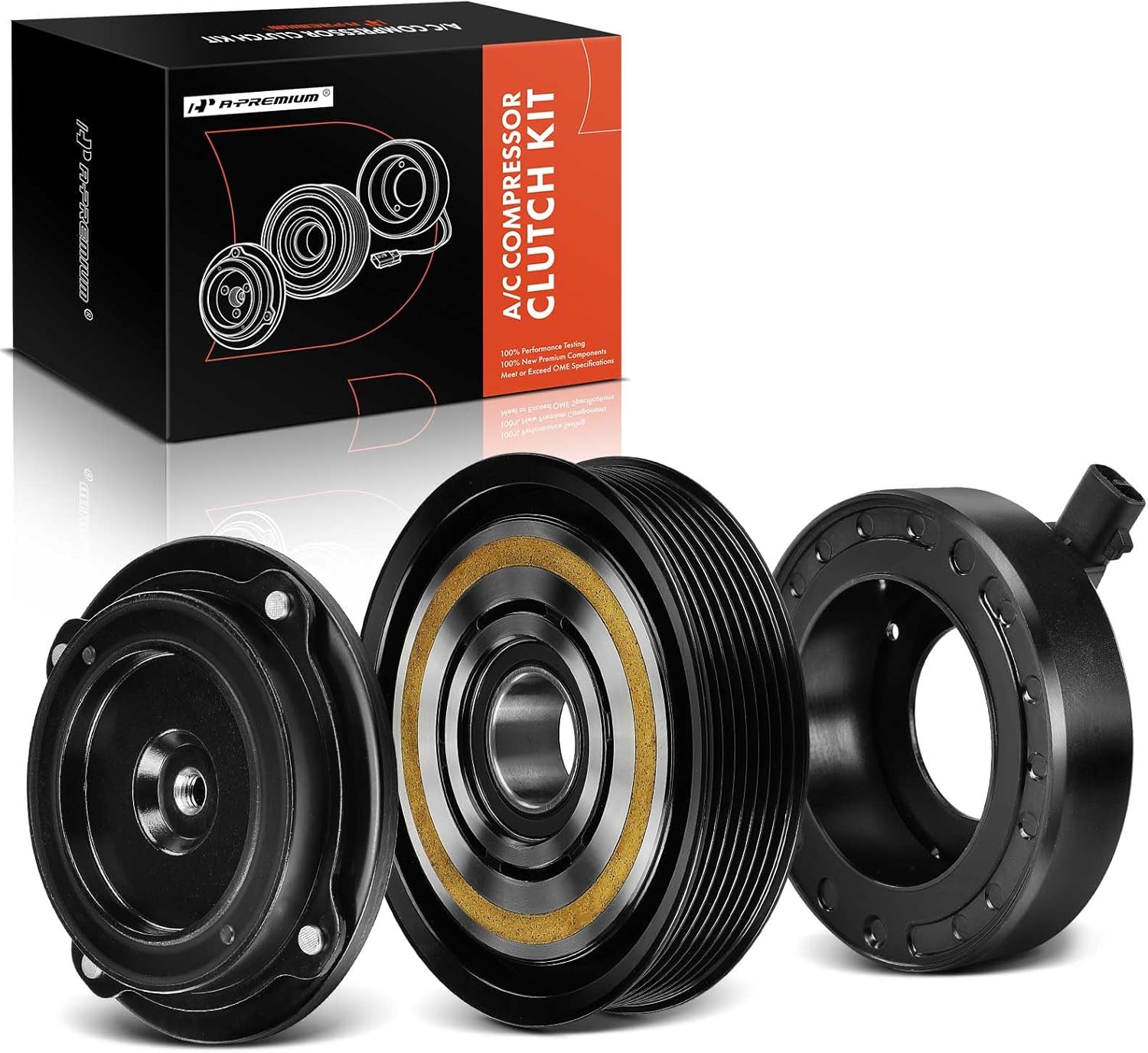A-Premium Air Conditioner AC Compressor Clutch Kit Compatible with Toyota Camry 2002-2006, Highlander 2001-2007, Solara 2002-2008, 2.4L