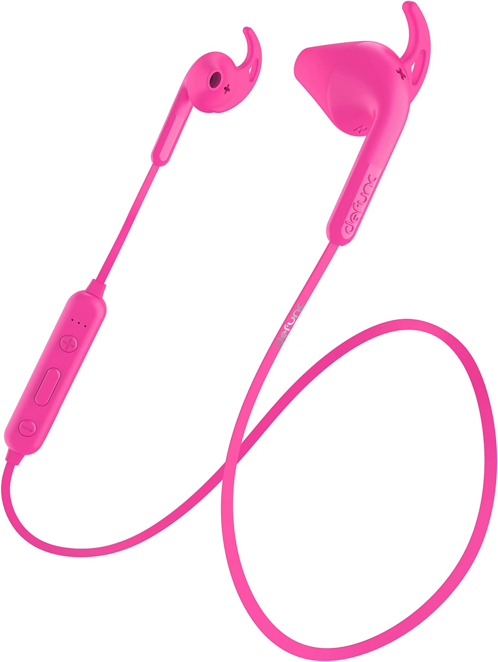 DEFUNC SPORT Bluetooth Earbuds with 4hrs playtime, fast 2hr charging, multi-function call/music controls, built in Mic, 10m Bluetooth range **Great Value Earbuds** (Pink)