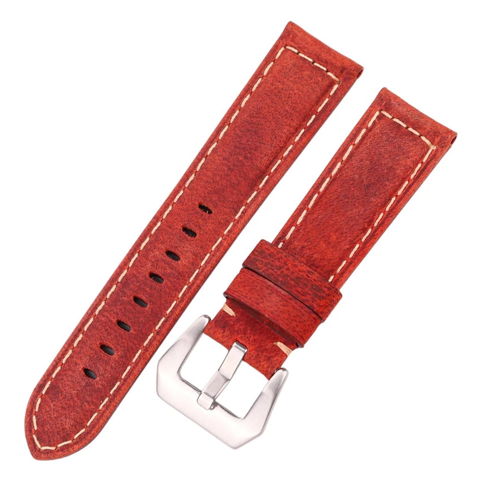 Genérico NASUNJIA Correas De Reloj Retro De Cuero Genuino Marrón For Hombre, 20 Mm, 22 Mm Y 24 Mm, Correa De Reloj Suave Con Hebilla De Metal.