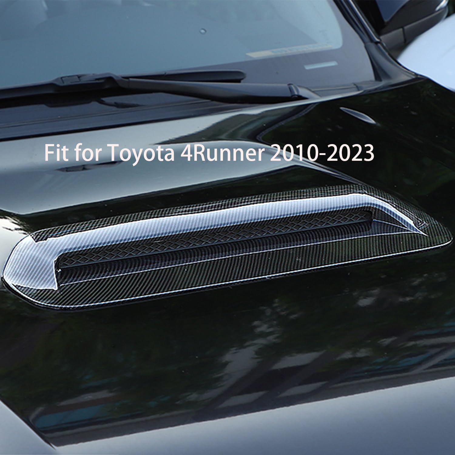 Exterior Car Accessories Fit for Toyota 4Runner 2010-2023 Front Hood Scoop Vent Cover Bonnet Trim ABS Carbon Fiber Grain 1pc
