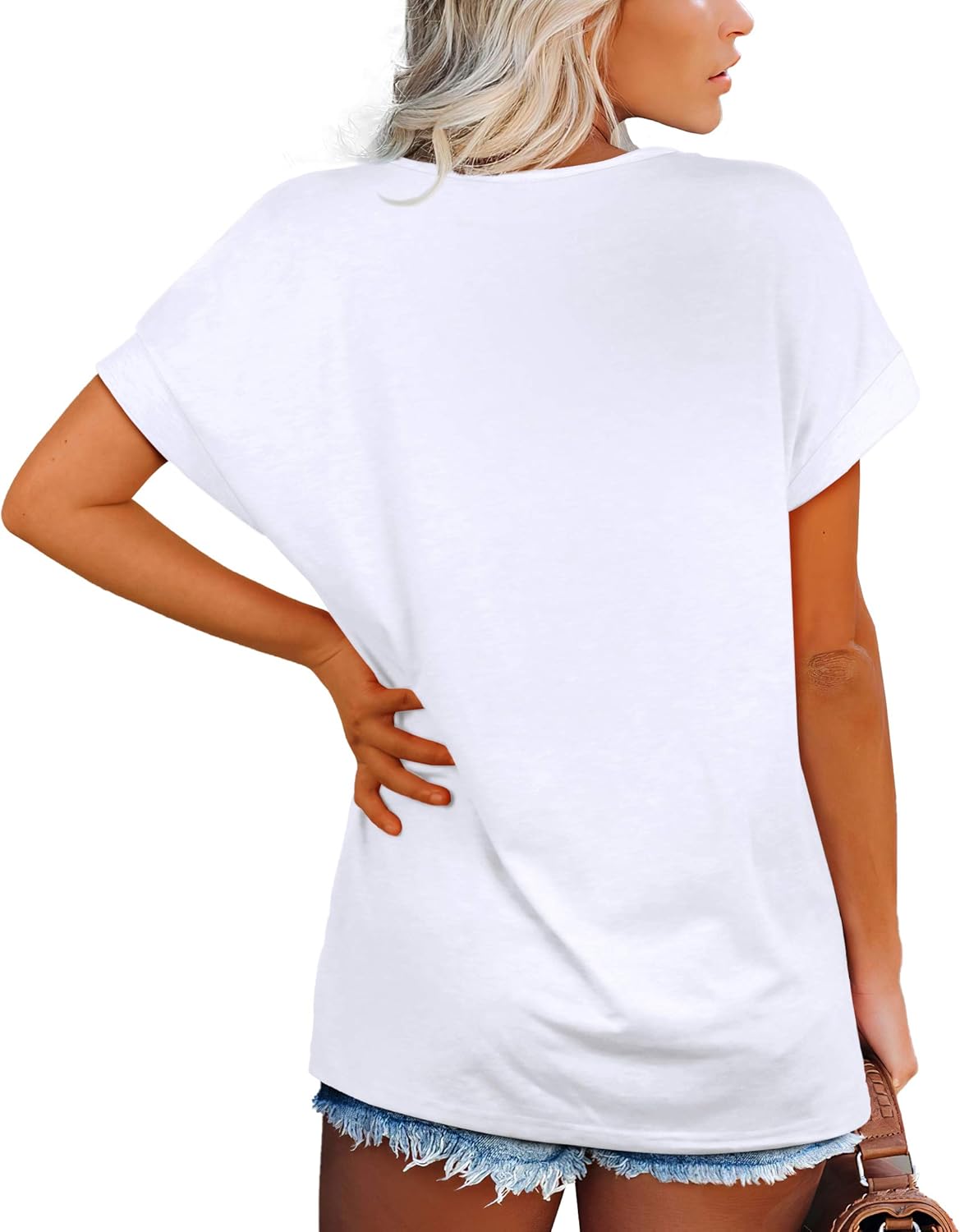 Aokosor T Shirts for Women V Neck Summer Tops Ladies Extended Shoulder Tshirt 4 71FCMMezd4L. AC SL1500
