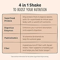 Vista 4 de Proteína Kos en polvo, orgánica, a base de plantas, mezcla de proteínas veganas orgánicas crudas, 1.3 libras, 15 porciones