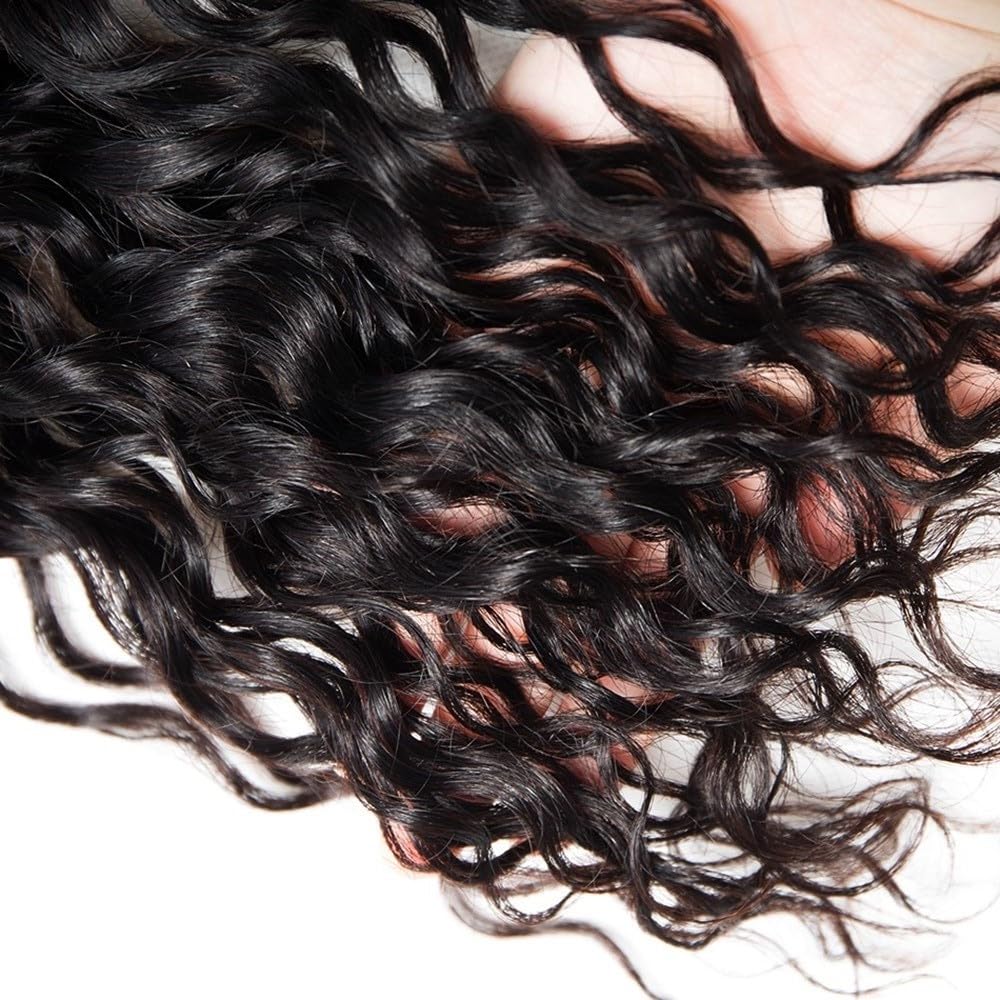 Water Wave Bundles Human Hair 1B Water Wave Bundles 22 24 26 Inch Unprocessed Virgin Mixed Length Natural Black Bundle Hair Extensions 50 Gram Per Bundle