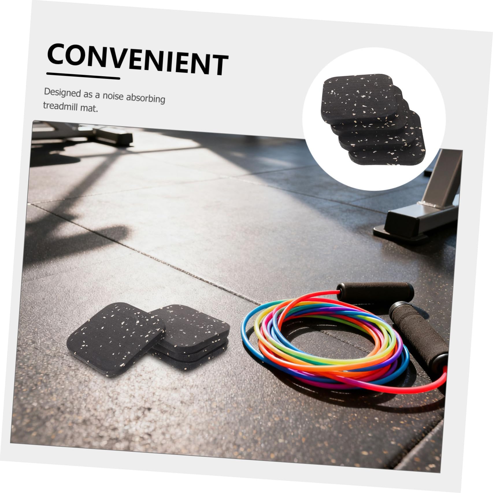 Tappetino Antivibrazione per Tapis 8 Pezzi in Gomma ad Alta Densità | 3, 94x3, 94x0, 4 Pollici, Doppia Faccia Antiscivolo, Protezione Pavimento e Moquette
